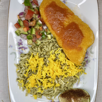 Herbed Rice with “Fish” (Polo Mahi)